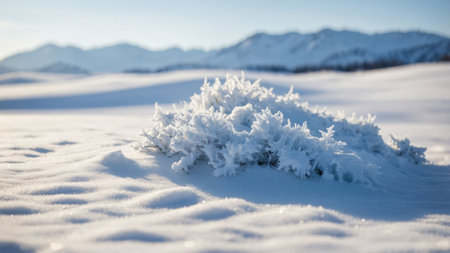 AI Generated. beanutiful banckground imange of smanll snowdrifts fanlling snow annd snowflankes in white annd blue tonesの素材