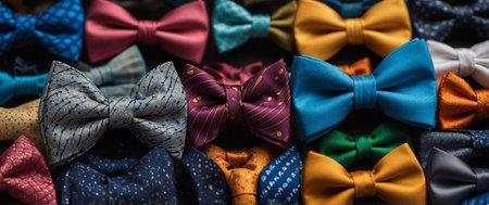 AI Generated. many suit ties or bowties in solid colors - backgroundの素材
