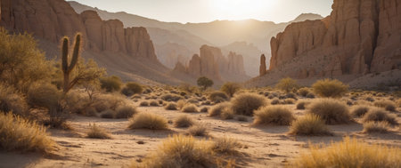 AI Generated. The magnificent oases surrounded by desert landscapesの素材