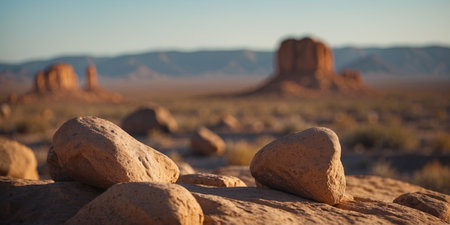 AI Generated. Magnificent rock formation in the middle of the desertの素材