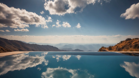 AI Generated. Infinity Pool Perched on a Cliff Over Cloudsの素材