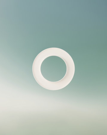 AI Generated. A blue and green background with a white circle in the middleの素材