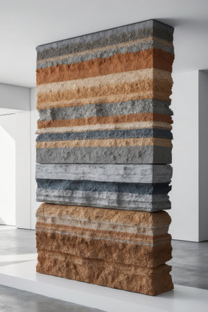 AI Generated. Layers of Soil and Rock in Cross Section Viewの素材