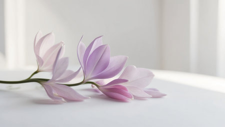 AI Generated. Soft Floral Design with Purple and Pink Huesの素材