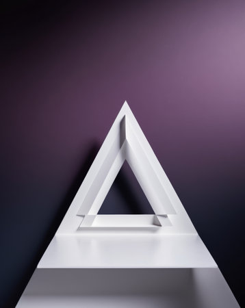 AI Generated. Utilize deep purple and navy blue shades to make a template made of geometric trianglesの素材