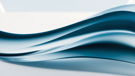 AI Generated. Abstract Blue Waves and Fluid Motion Backgroundの素材
