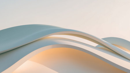 AI Generated. Abstract Waves in Soft Colors and Curvesの素材