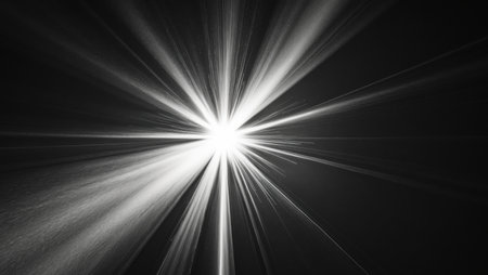 AI Generated. A sudden flash of bright light in a black and white imageの素材