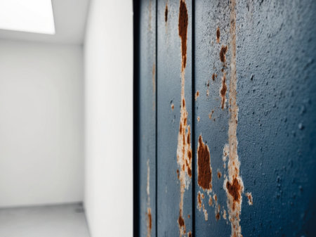 AI Generated. Retro navy rusty texture on the wall backgroundの素材