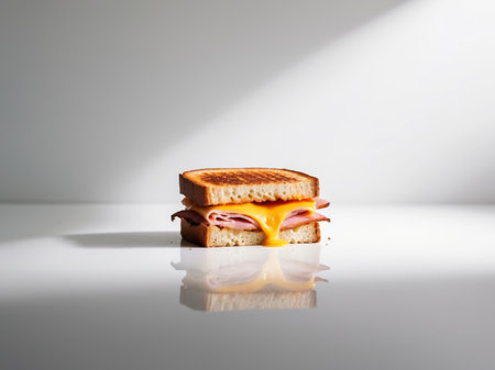 AI Generated. Delicious Ham and Cheese Grilled Sandwichの素材