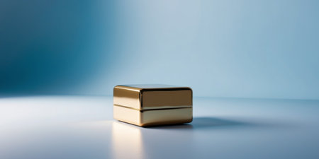 AI Generated. A blue background with a gold box in the centerの素材