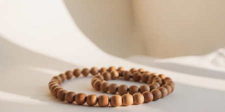 AI Generated. Wooden Prayer Beads - A Spiritual Connectionの素材