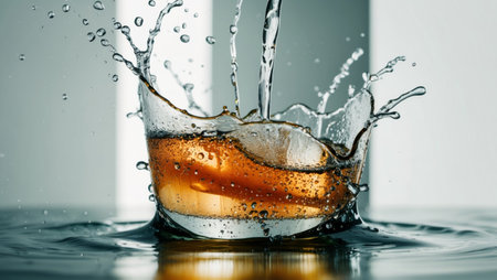 AI Generated. Refreshing Drink Splashing Dynamic Sceneの素材