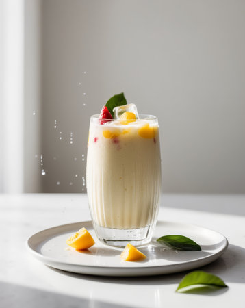 AI Generated. Refreshing Fruit Smoothie with Ice Cubesの素材