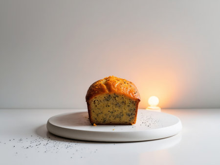 AI Generated. delicious homemade orange and poppy seeds loaf cakeの素材