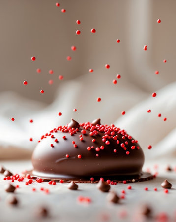 AI Generated. Decadent Chocolate Treat with Red Sprinklesの素材