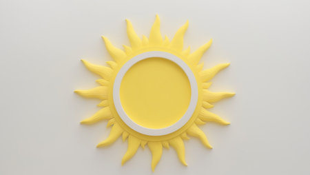 AI Generated. a yellow sun with a circle in the middleの素材