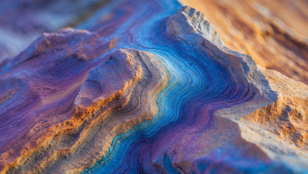 AI Generated. Colorful textured rock surface with gradient shades in natureの素材