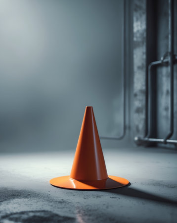 AI Generated. Control Cone in Ambient Industrial Backgroundの素材