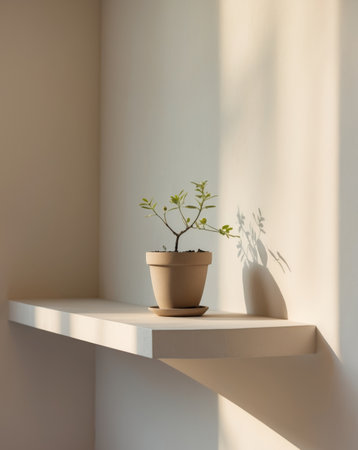 AI Generated. a plant that is sitting on a shelf in a roomの素材