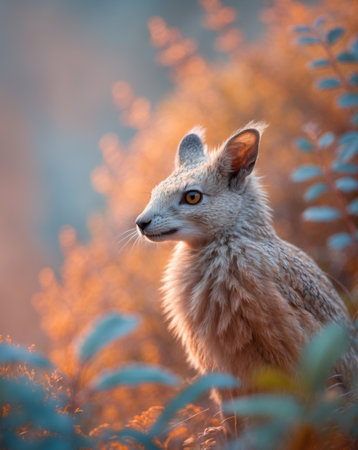 AI Generated. Wild creature observing its surroundings in natureの素材