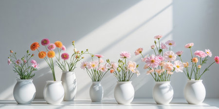 AI Generated. a bunch of flowers that are in some potsの素材
