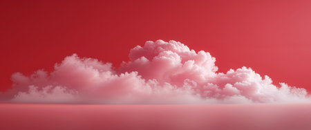 AI Generated. A red background with a pink cloud in the middleの素材