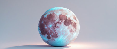 AI Generated. Pastel color textured sphere evoking a celestial moonの素材