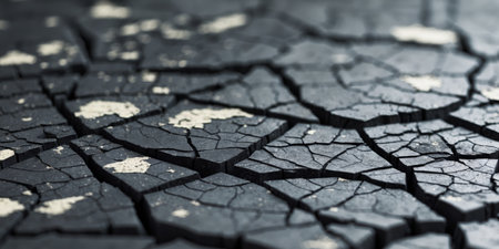 AI Generated. Dark Cracked Surface Texture Background Imageの素材