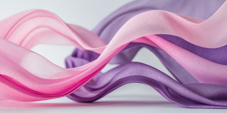 AI Generated. Abstract Pink and Purple Fabric Swirls Flowing Gracefullyの素材
