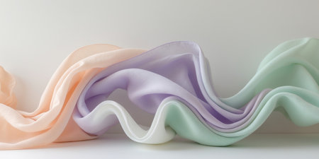 AI Generated. Abstract pastel colored flowing fabric artの素材