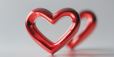 AI Generated. Captivating Shiny Red Heart Symbolizing Love and Affectionの素材