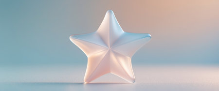 AI Generated. Glass star with soft pastel hues on a light gradient backgroundの素材