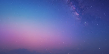 AI Generated. Gradient sky with stars and subtle colors in cosmic sceneの素材