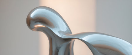AI Generated. Macro Shot of Reflective Metal Sculpture in Natural Lightの素材