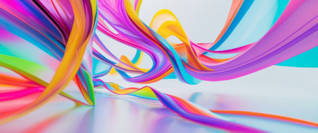AI Generated. Colorful abstract background with flowing lines and dynamic shapes creating a vibrant and energetic visualの素材