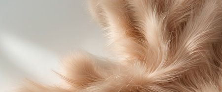 AI Generated. Cozy light brown fur texture perfect for highlighting winter fashion and home decorの素材