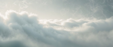 AI Generated. Light Filtering Through Dense Fog and Cloudsの素材