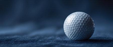 AI Generated. Simple yet stylish golf ball on an elegant dark blue surfaceの素材