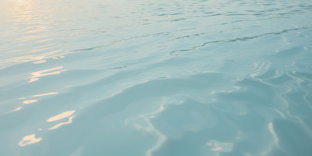 AI Generated. Background image of clear blue water surface on summer dayの素材