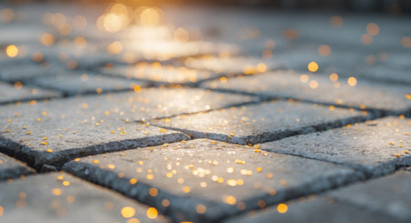 AI Generated. Soft Sunlit Spots on Paved Surface in Macro Styleの素材
