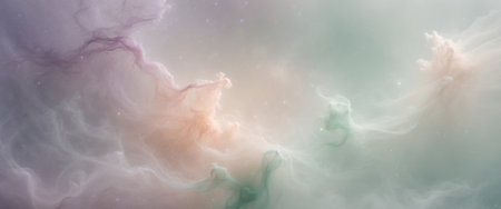 AI Generated. Dreamy Cosmic Nebula with Pastel Tones Creating a Serene Celestial Atmosphereの素材