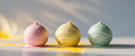 AI Generated. Colorful chocolate truffles with a creamy fillingの素材