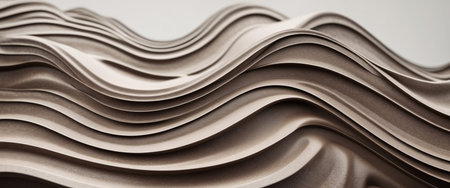 AI Generated. Abstract Brown Texture Layered Wavy Surfaceの素材