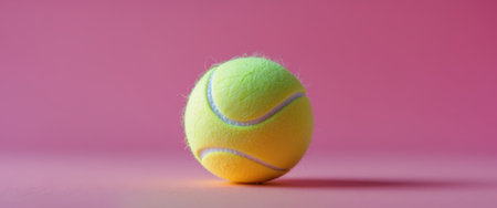 AI Generated. tennis ball neon yellow in pink backgroundの素材
