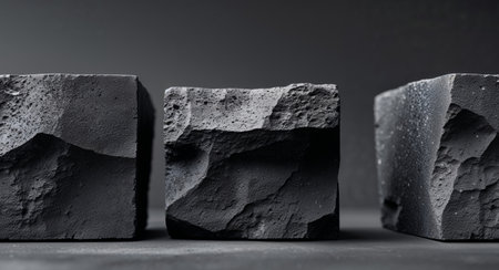 AI Generated. Dark Stone Blocks Texture Background Imageの素材