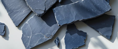 AI Generated. Dark Blue Irregular Slate Fragments Close Upの素材