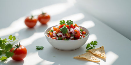AI Generated. Fresh Tomato Salsa Recipe Easy Homemade Dipの素材