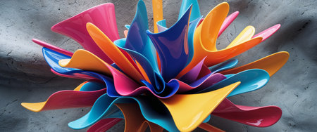 AI Generated. Abstract colorful shapes on a textured backgroundの素材