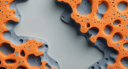 AI Generated. Abstract orange and gray porous texture surfaceの素材